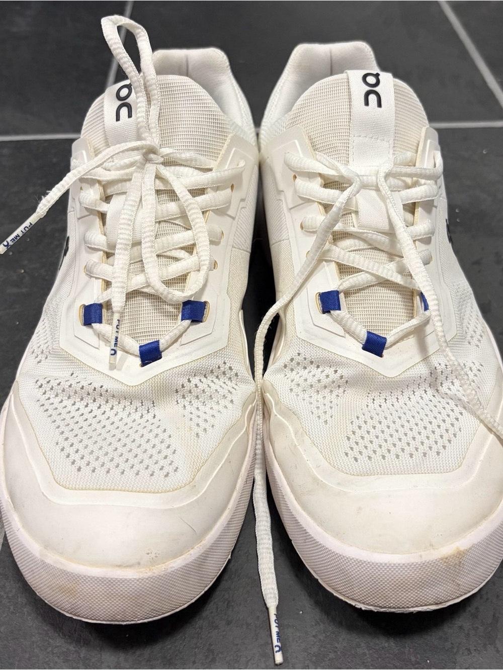 On Running Men’s Sneakers in White with Blue Accents
